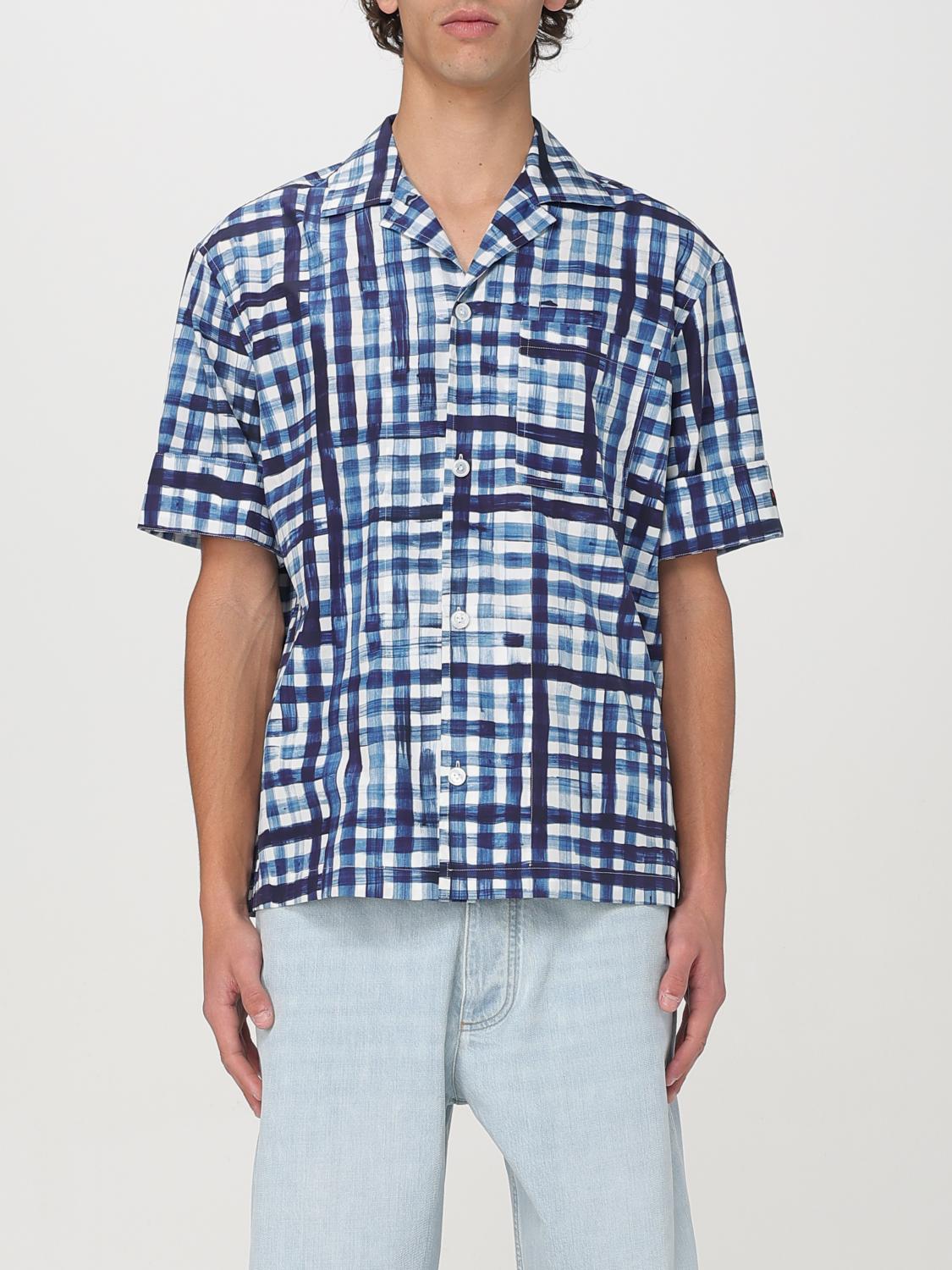 Bottega Veneta Printed Check Bowling Shirt In Blue