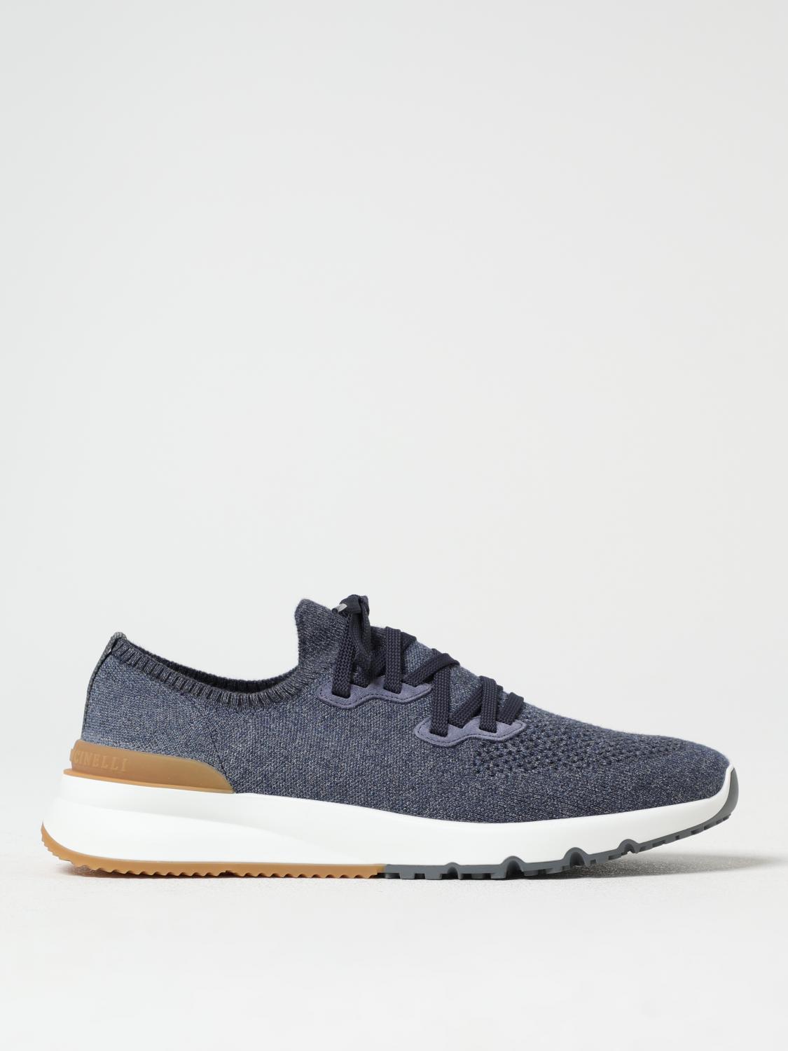 Brunello Cucinelli Knitted Runner Sneakers In Blue