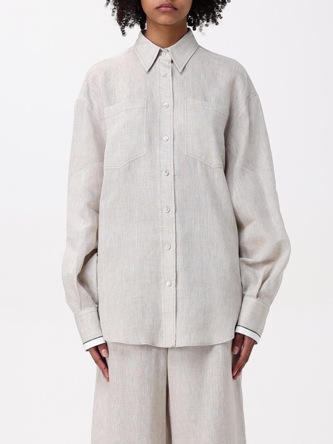 Brunello Cucinelli Shirt Woman Color Beige In Beige