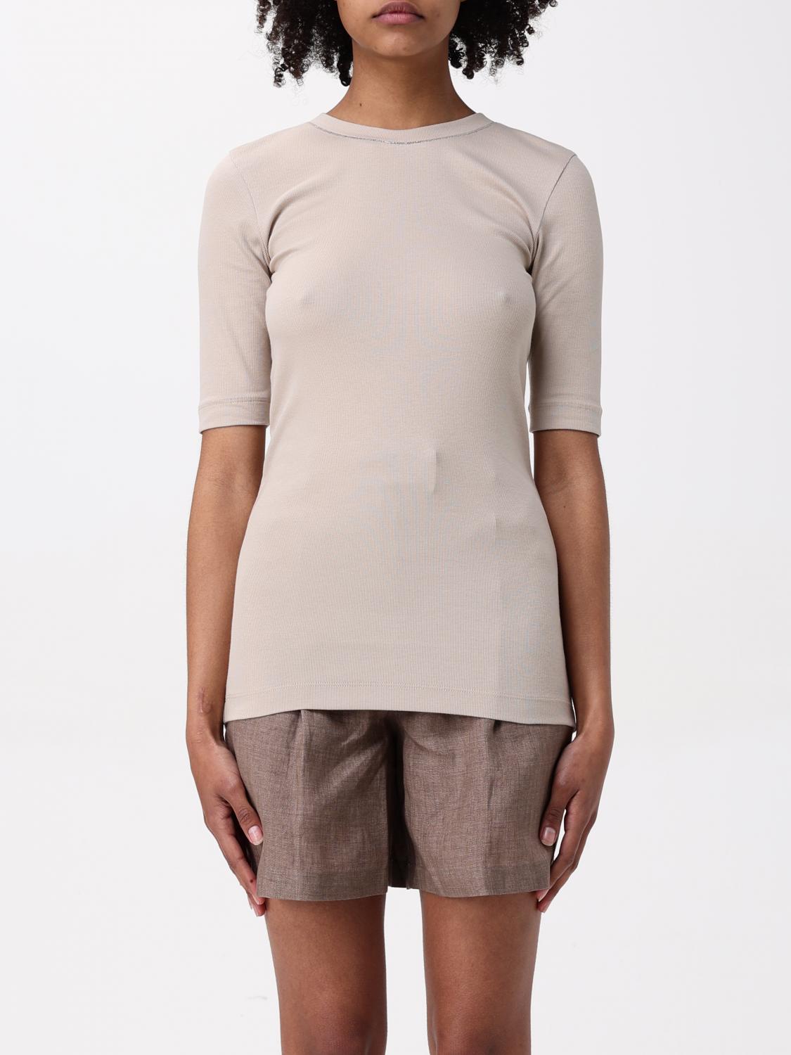 Brunello Cucinelli T-shirt  Woman Color Beige In Beige
