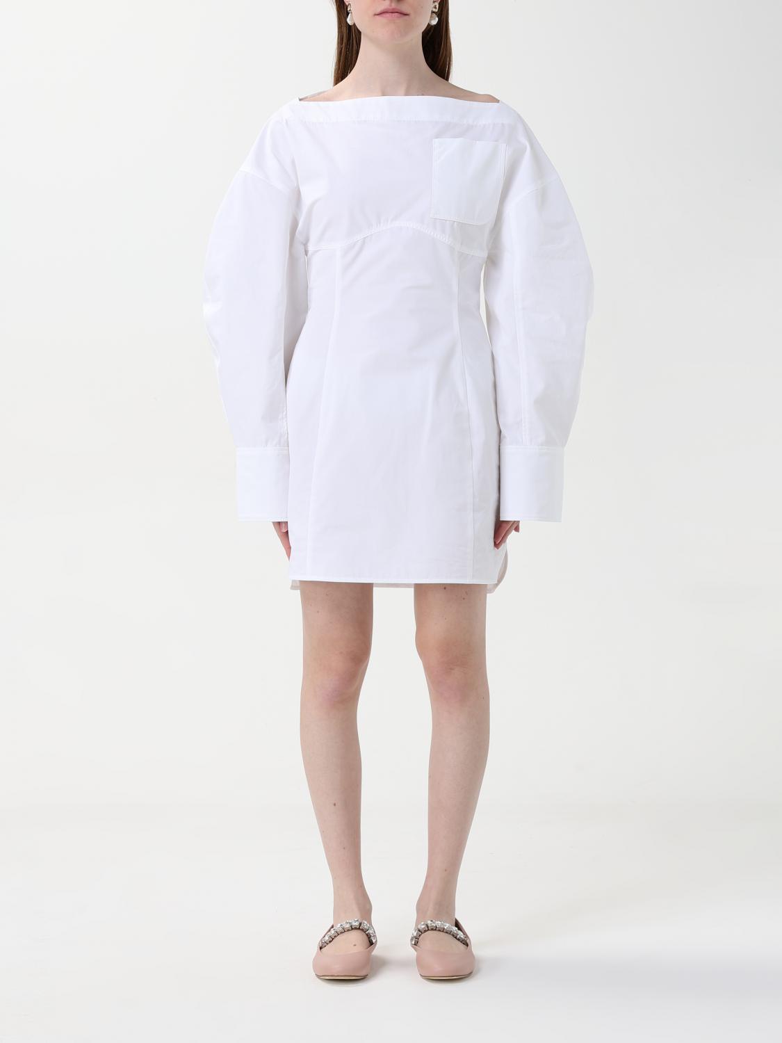 Jacquemus La Casaco Long Sleeve Cotton Shirtdress In White