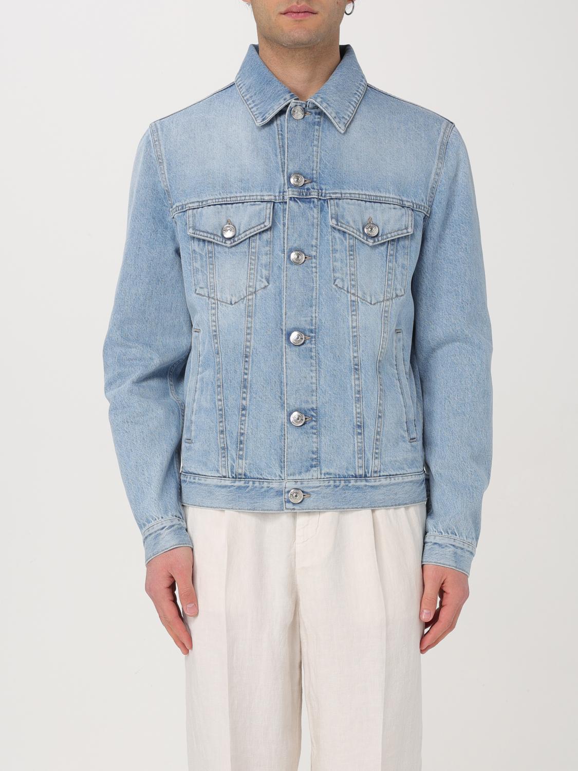 Brunello Cucinelli Blue Denim Cotton Jacket In Blue