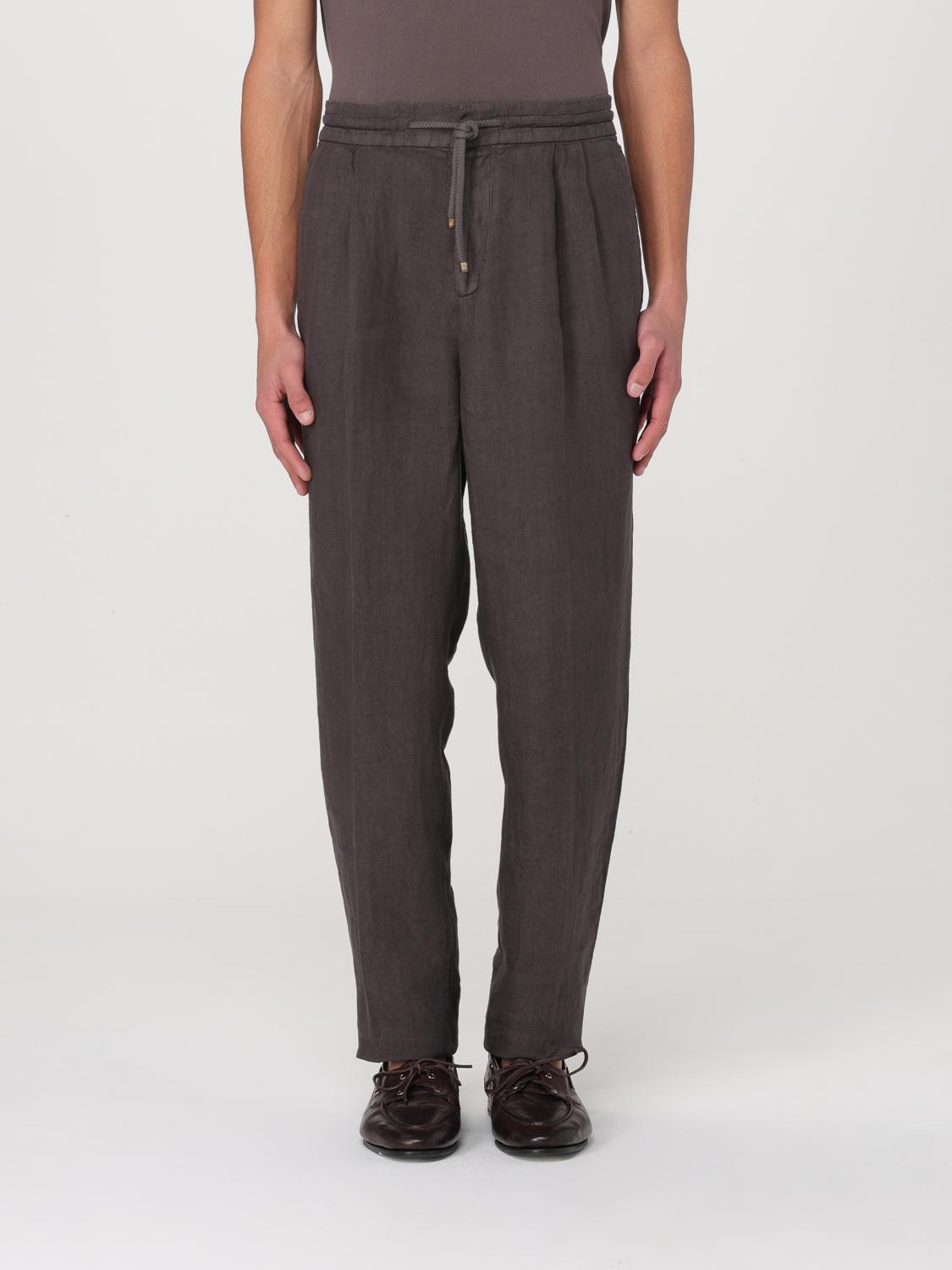 Brunello Cucinelli Linen Trousers Pants Brown In Coffee