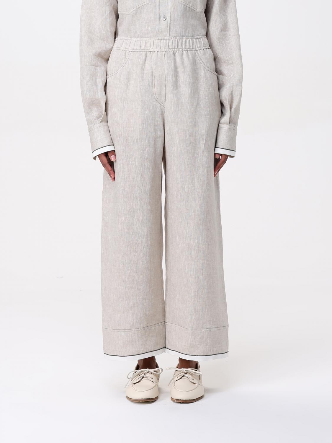 Brunello Cucinelli Pants  Woman Color Beige In Beige