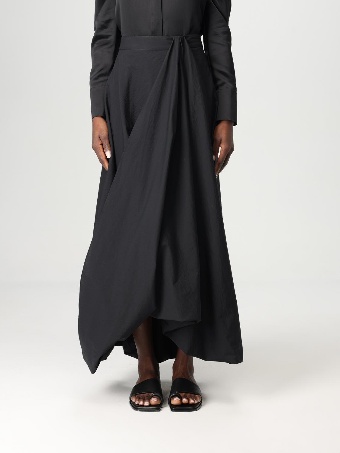 Brunello Cucinelli Black Cotton Skirt In Black