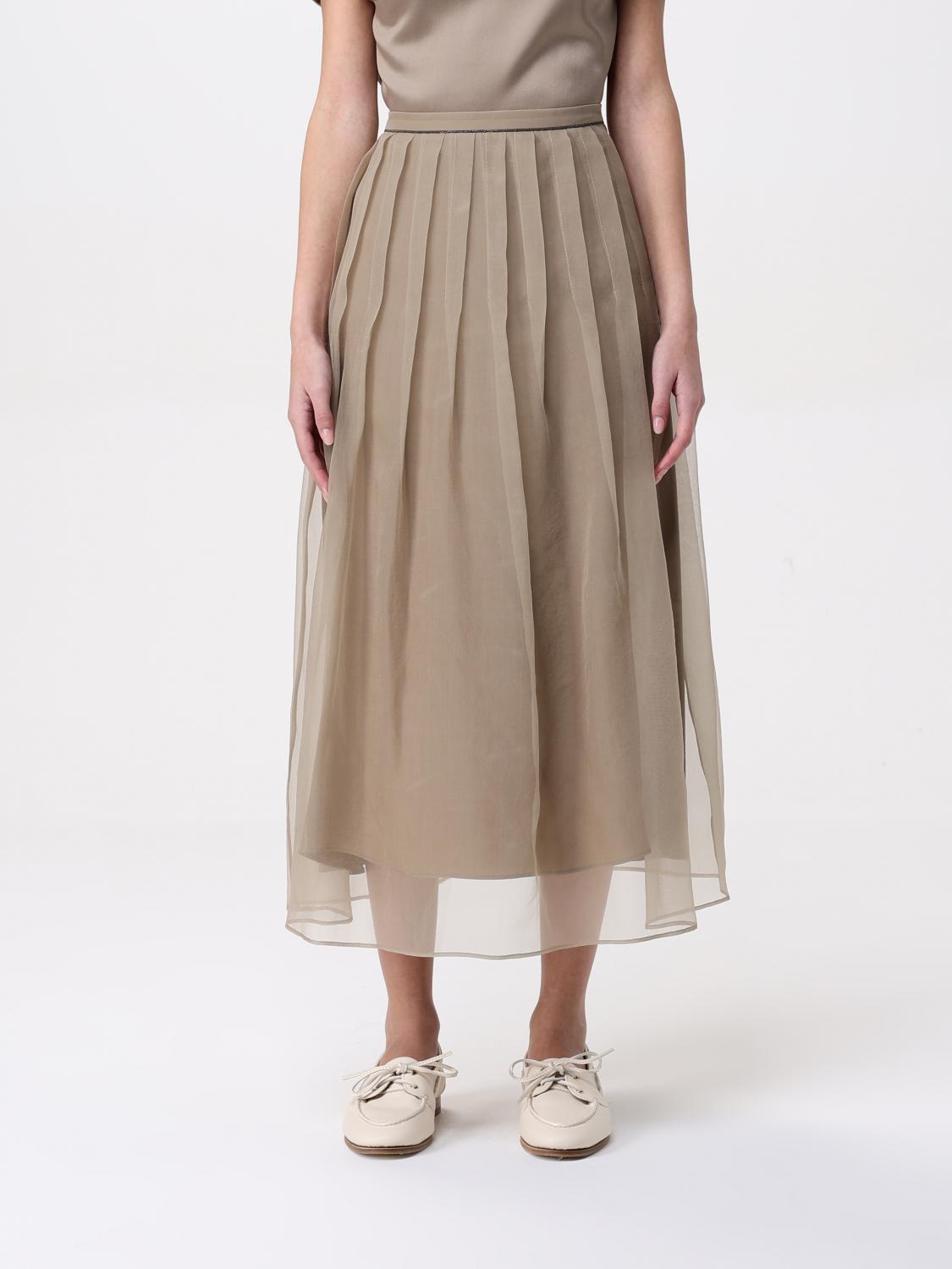 Brunello Cucinelli Long Skirt In Green