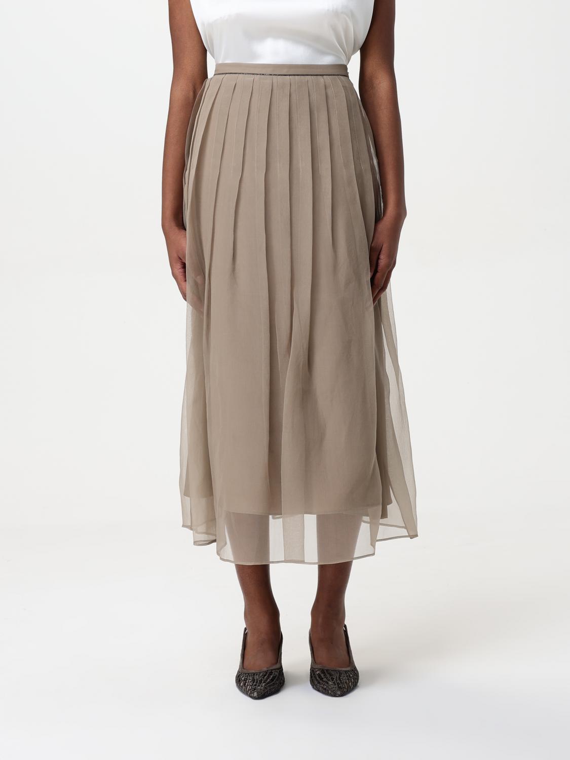 Brunello Cucinelli Monili-detail Skirt In Walnut