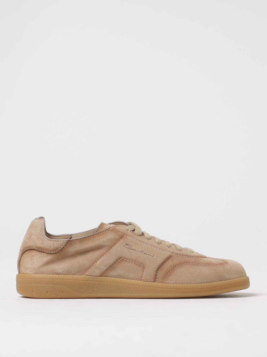 Santoni Soft Leather Sneakers For Casual Style In Brown
