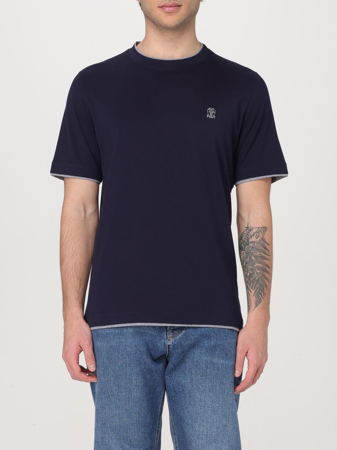 Brunello Cucinelli T-shirt Men Color Blue In Blue