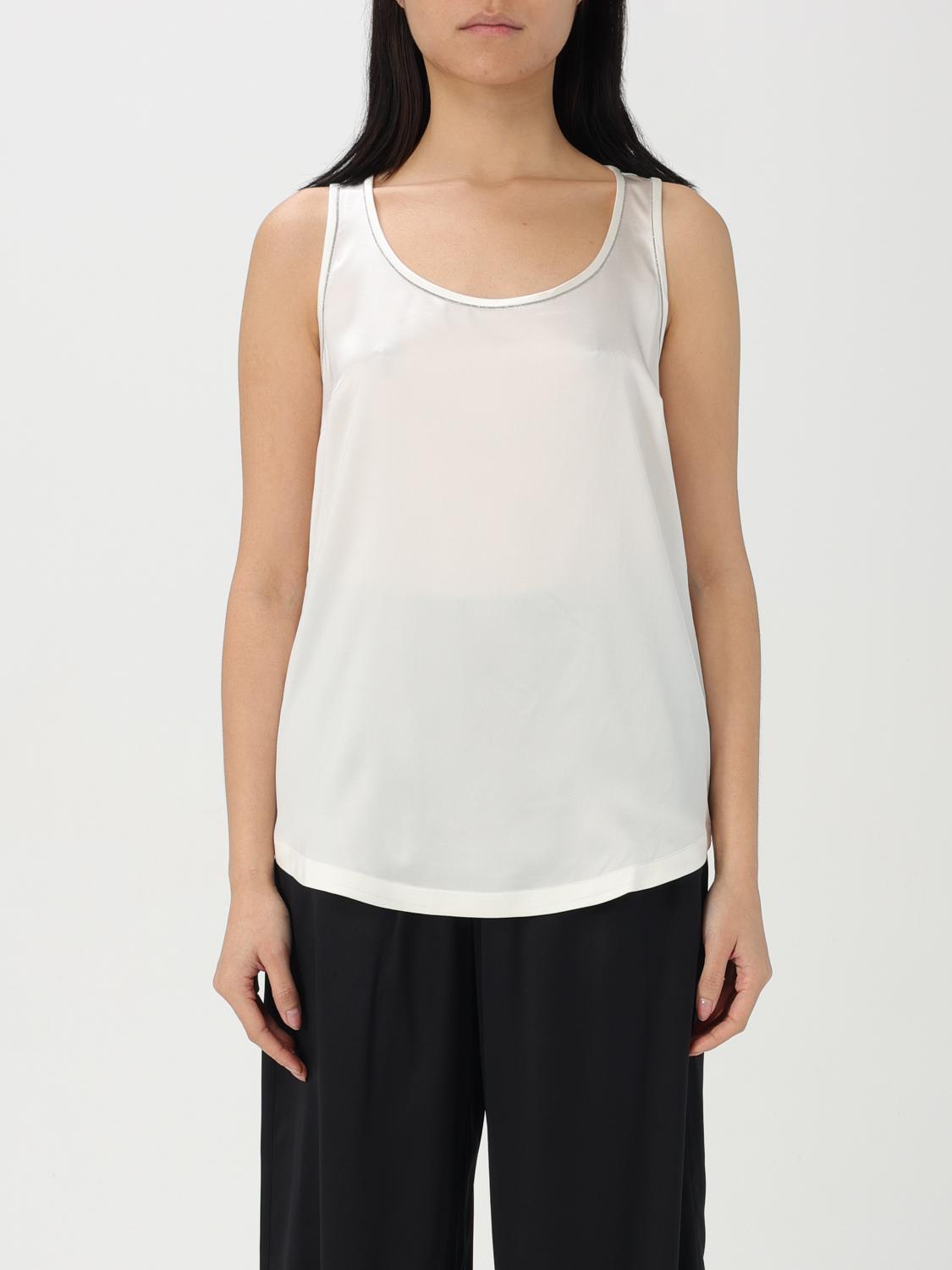 Brunello Cucinelli Stretch-silk Satin Reversible Tank Top In White