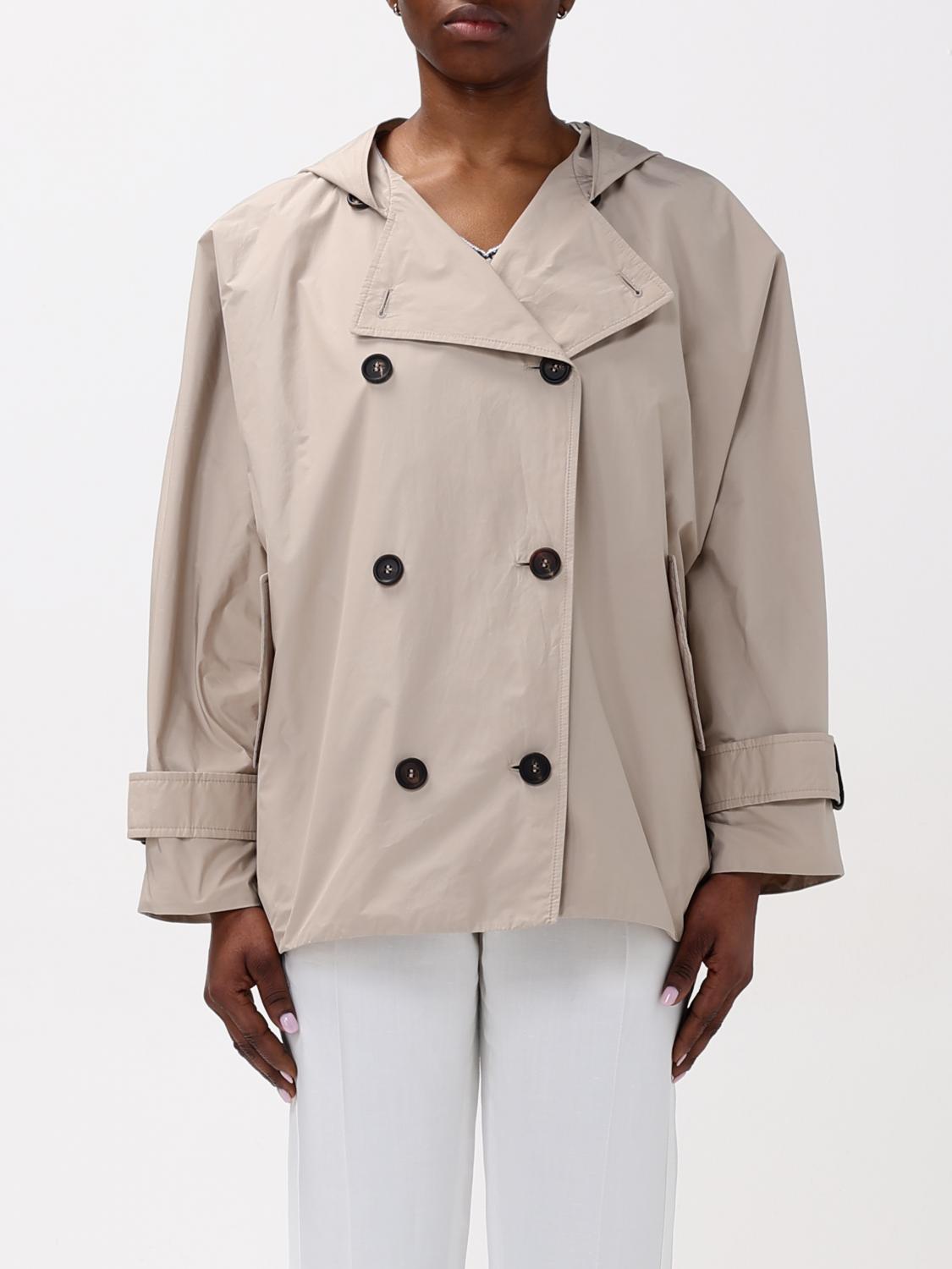 Brunello Cucinelli Brown Double Breasted Jacket In Beige