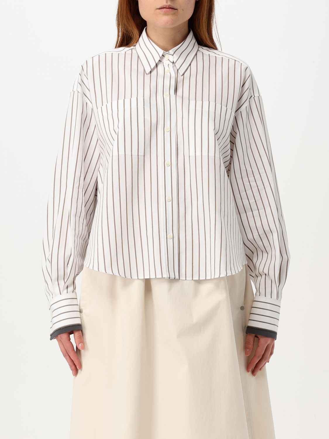 Shop Brunello Cucinelli Shirt Woman Color White