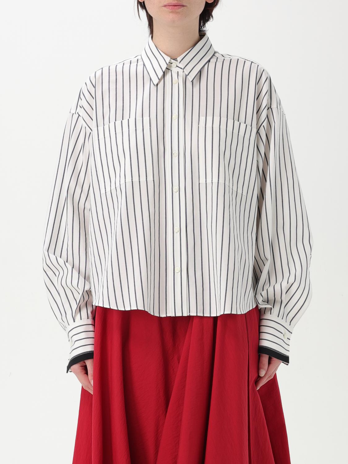 Shop Brunello Cucinelli Shirt Woman Color Blue