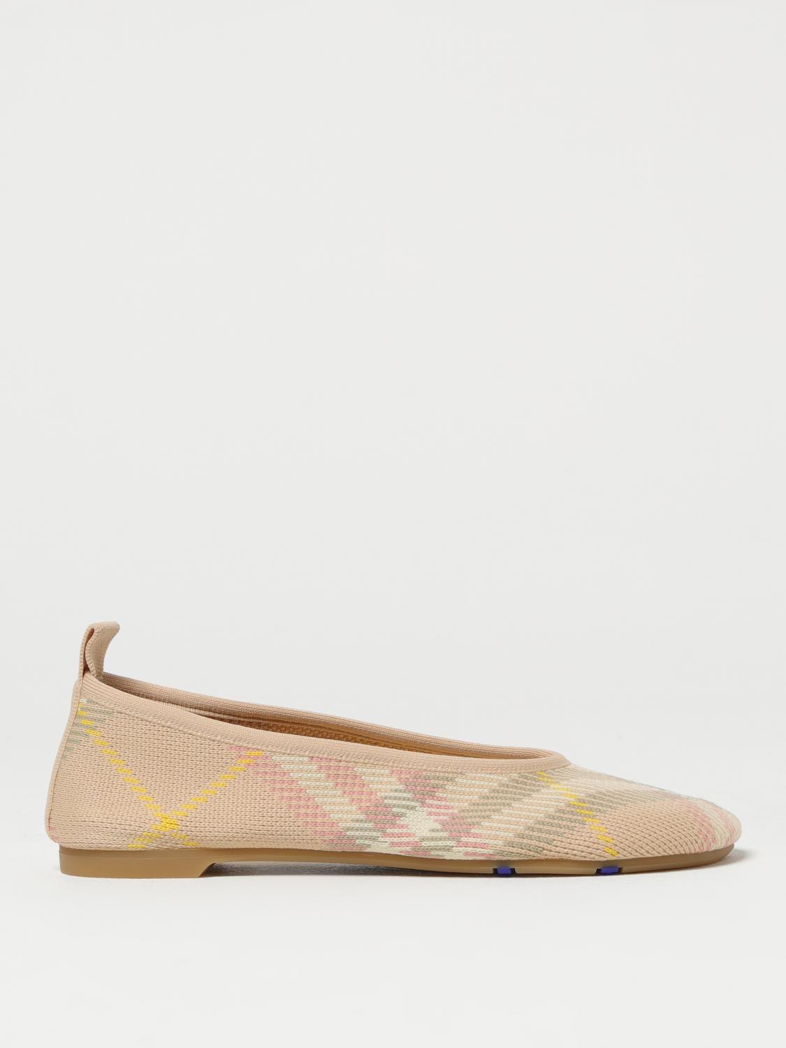 Shop Burberry Ballet Flats Woman Color Ivory
