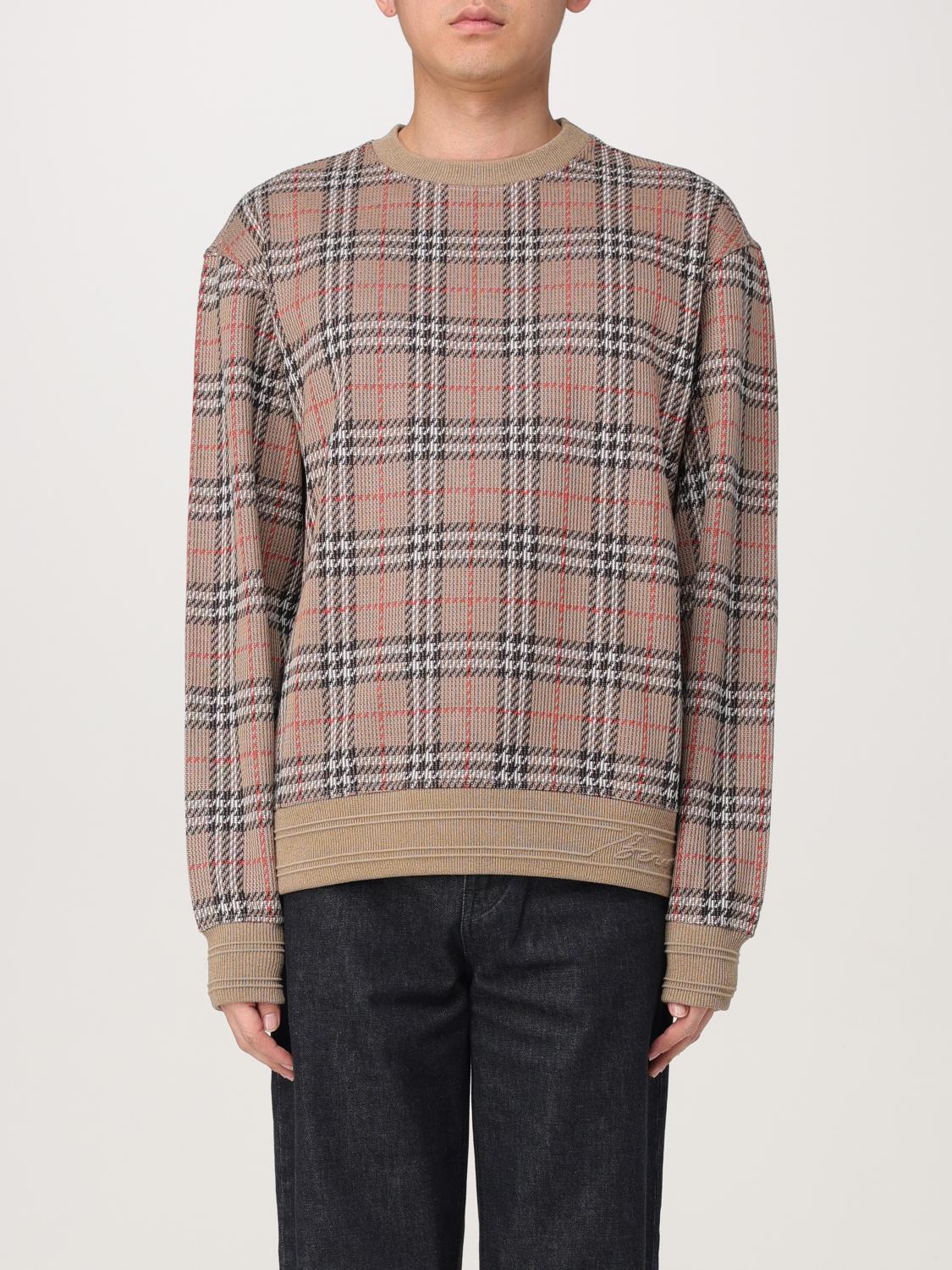 Shop Burberry Sweater Men Color Beige