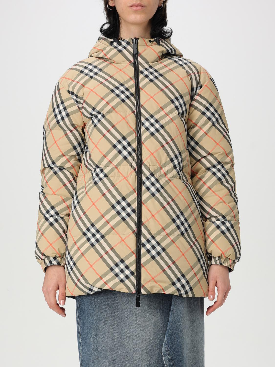 Shop Burberry Jacket Woman Color Sand