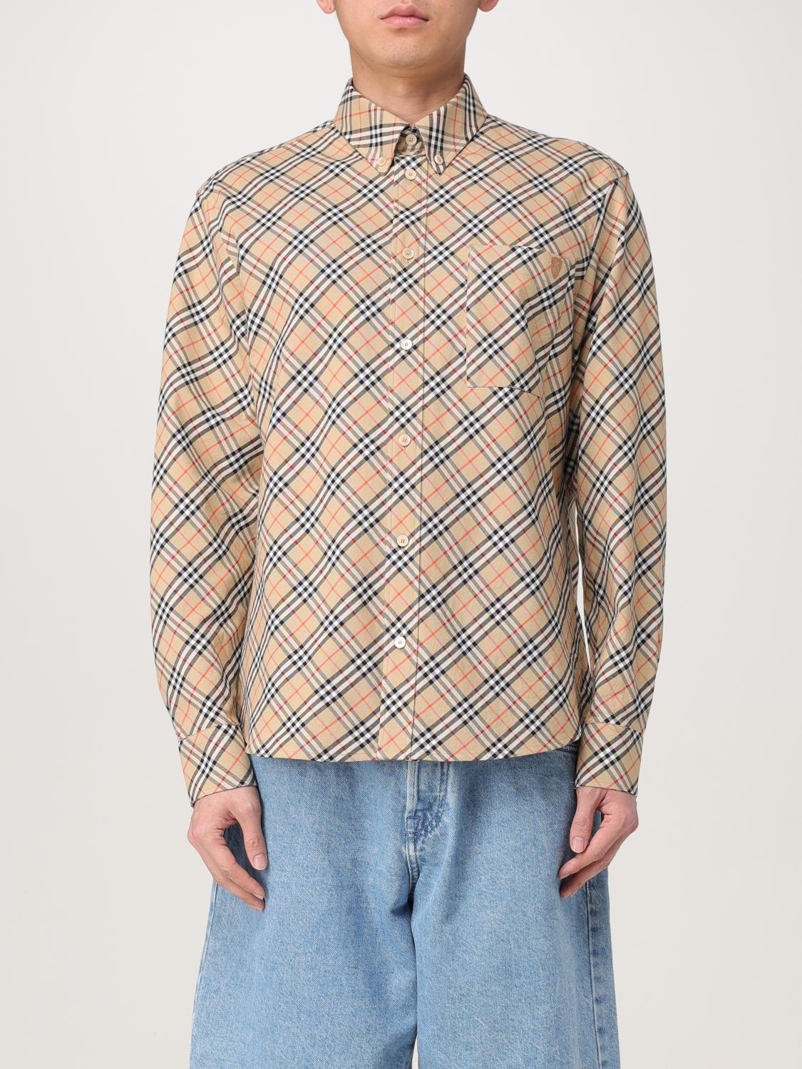 Burberry Vintage Check Long-sleeved Shirt In Sand