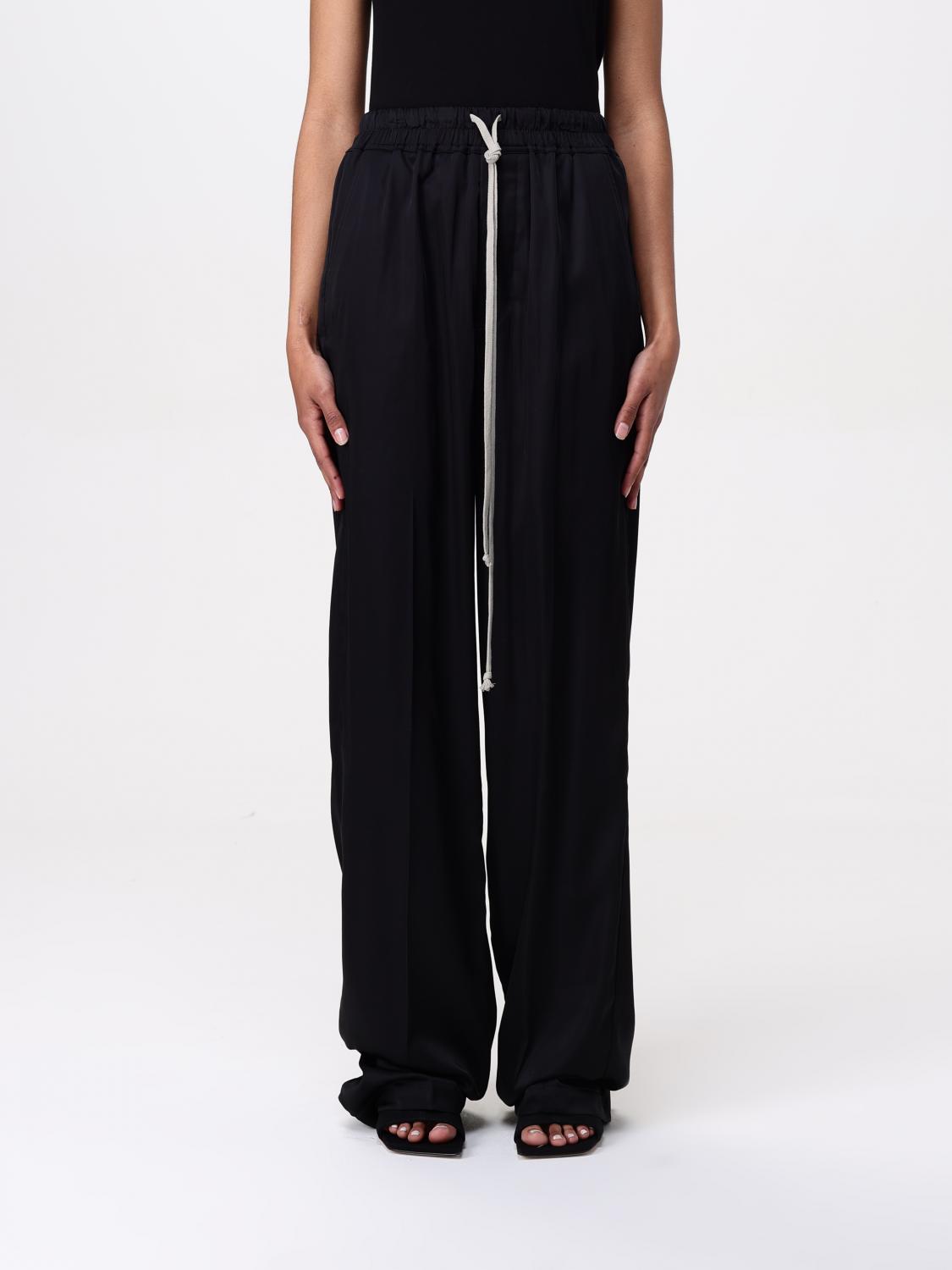 Rick Owens Black Concordians Dietrich Drawstring Trousers In Black
