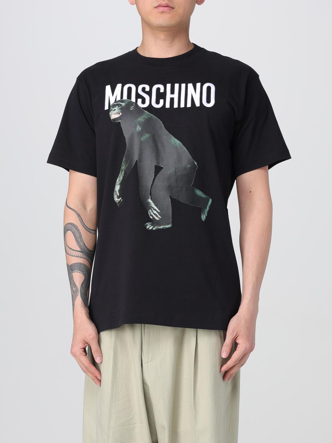 Moschino Crewneck Graphic Print T-shirt In Black