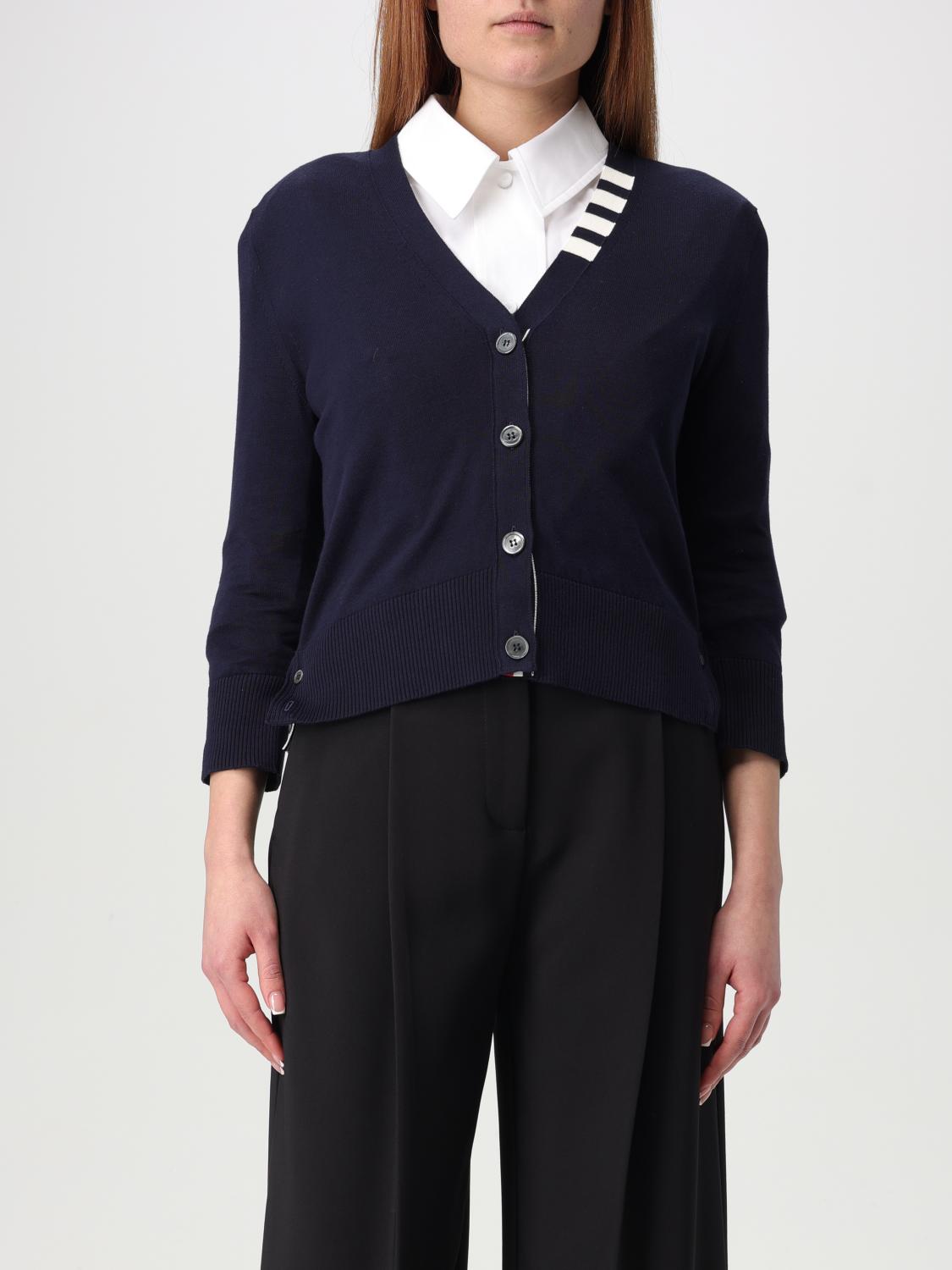 Thom Browne Thom E Women's Cotton 4-bar Card In Blue