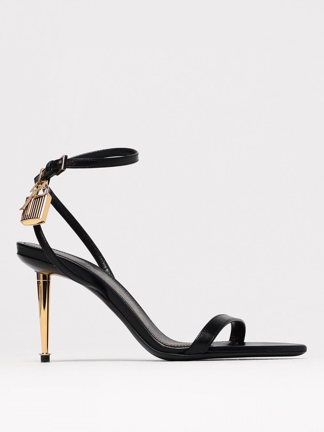 Tom Ford Black Leather Sandals In Black