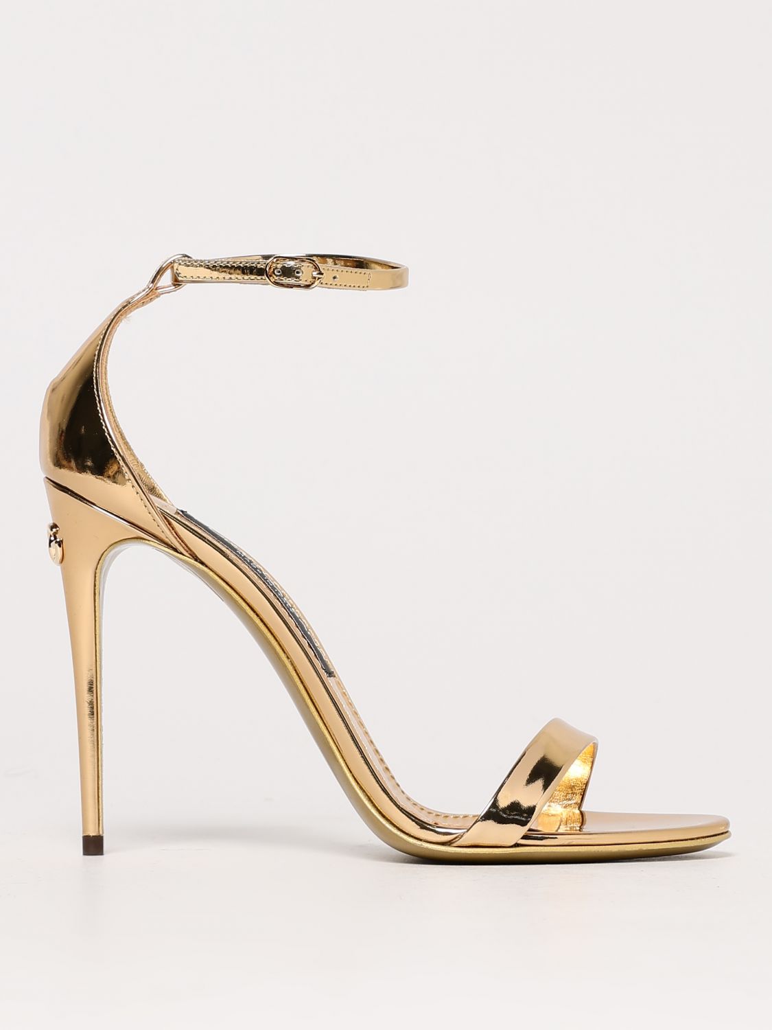 Dolce & Gabbana Keira Sandals In Gold Color Python Leather In Gold