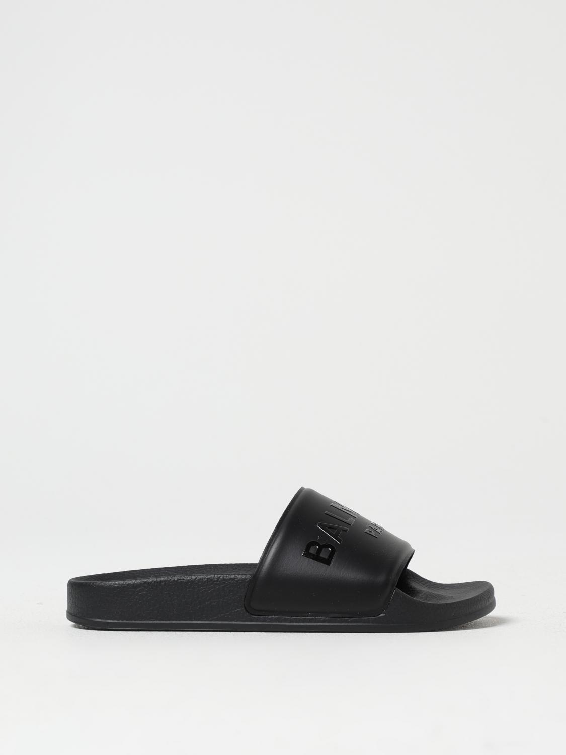 Balmain Logo.appliqué Slides In Black