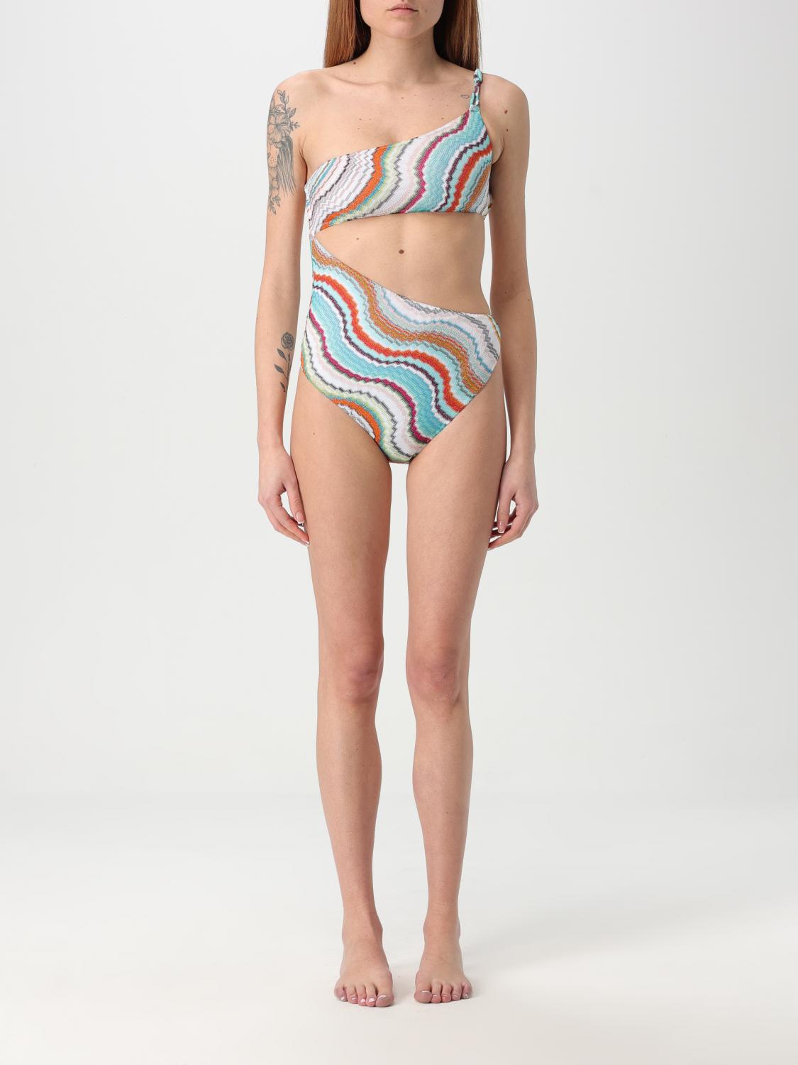 Missoni Multicolor Wave Asymmetric Cutout One-piece Swimsuit In Multicolor