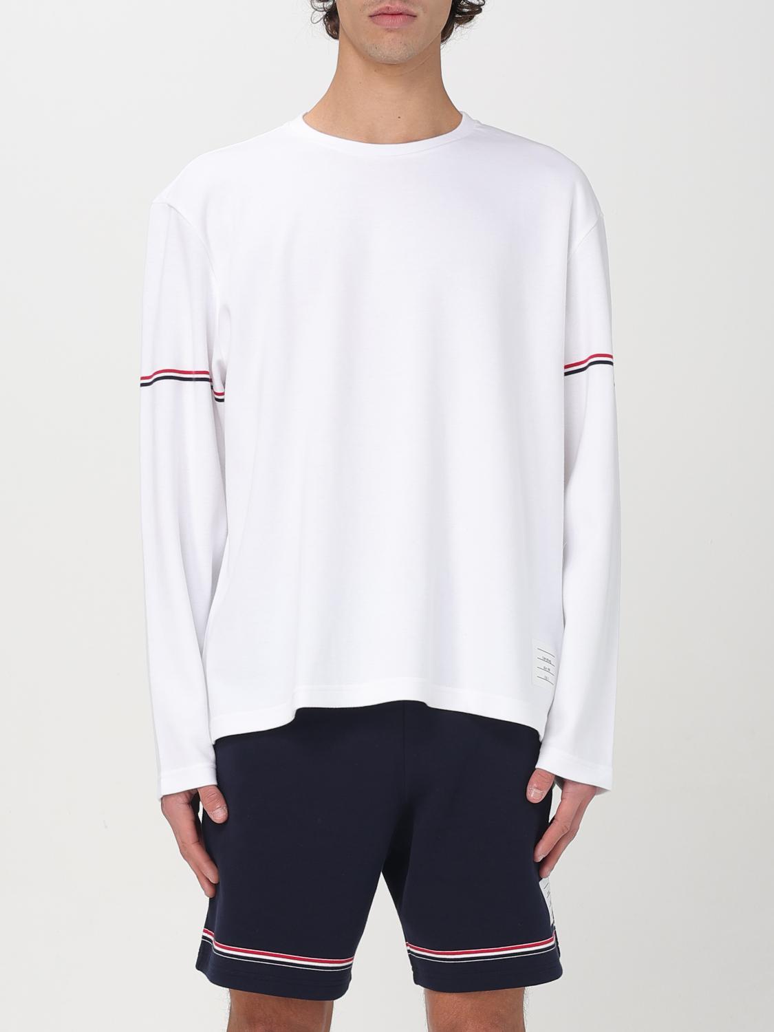 Thom Browne Rwb Stripe Cotton T-shirt In White
