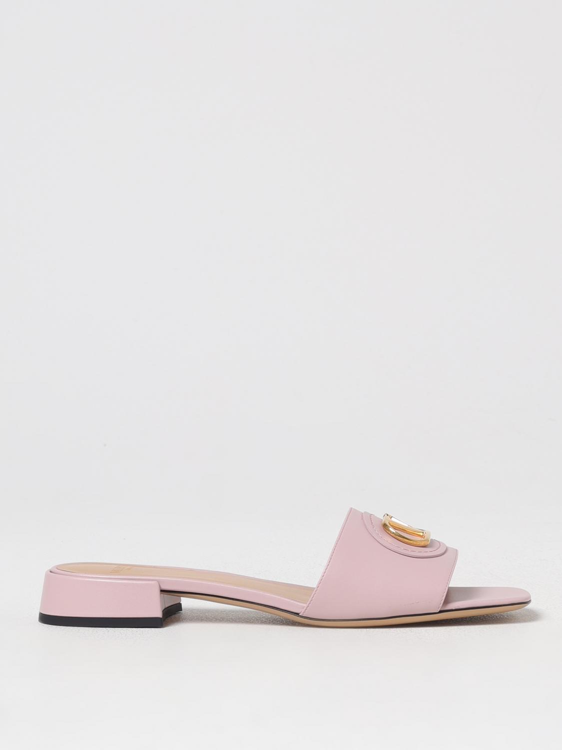 Valentino Vlogo Signature Leather Sandal In Natural