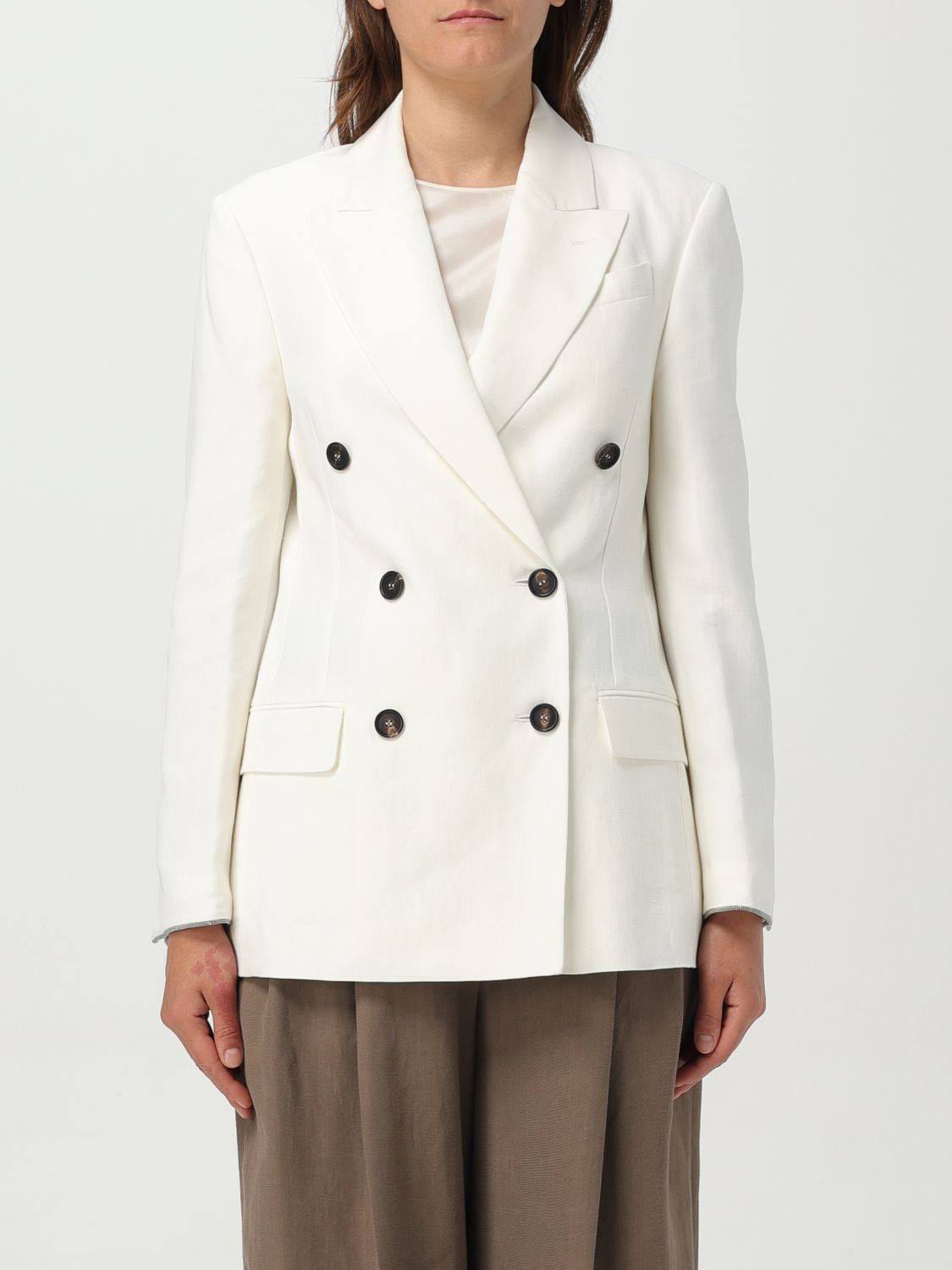 BRUNELLO CUCINELLI BLAZER BRUNELLO CUCINELLI WOMAN COLOR NATURAL G49686067