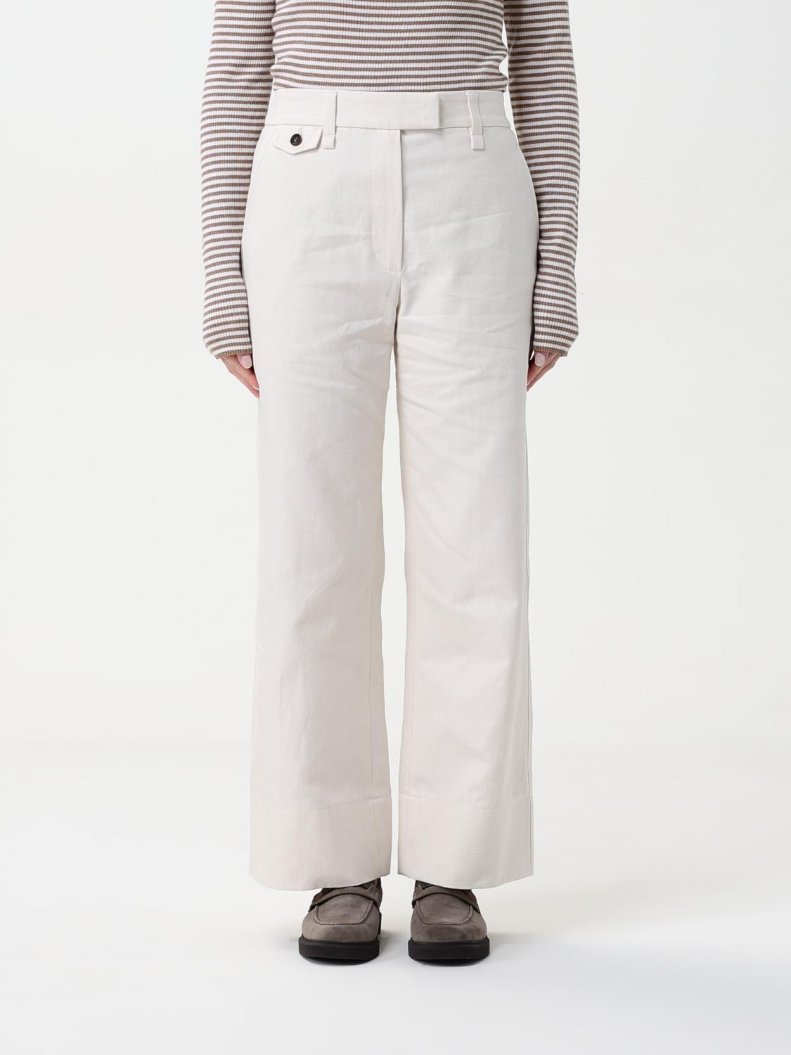 Brunello Cucinelli Pants Woman Color Yellow Cream In Yellow Cream