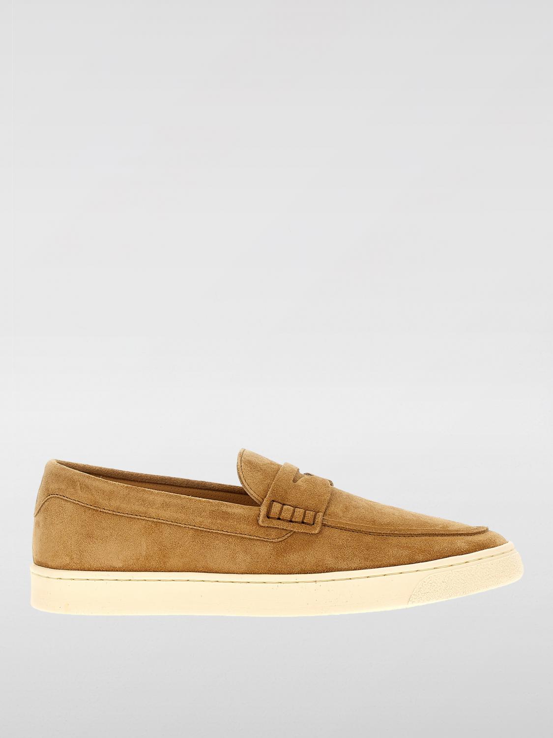 Brunello Cucinelli Men Camel Suede Loafer Sneakers In Brown