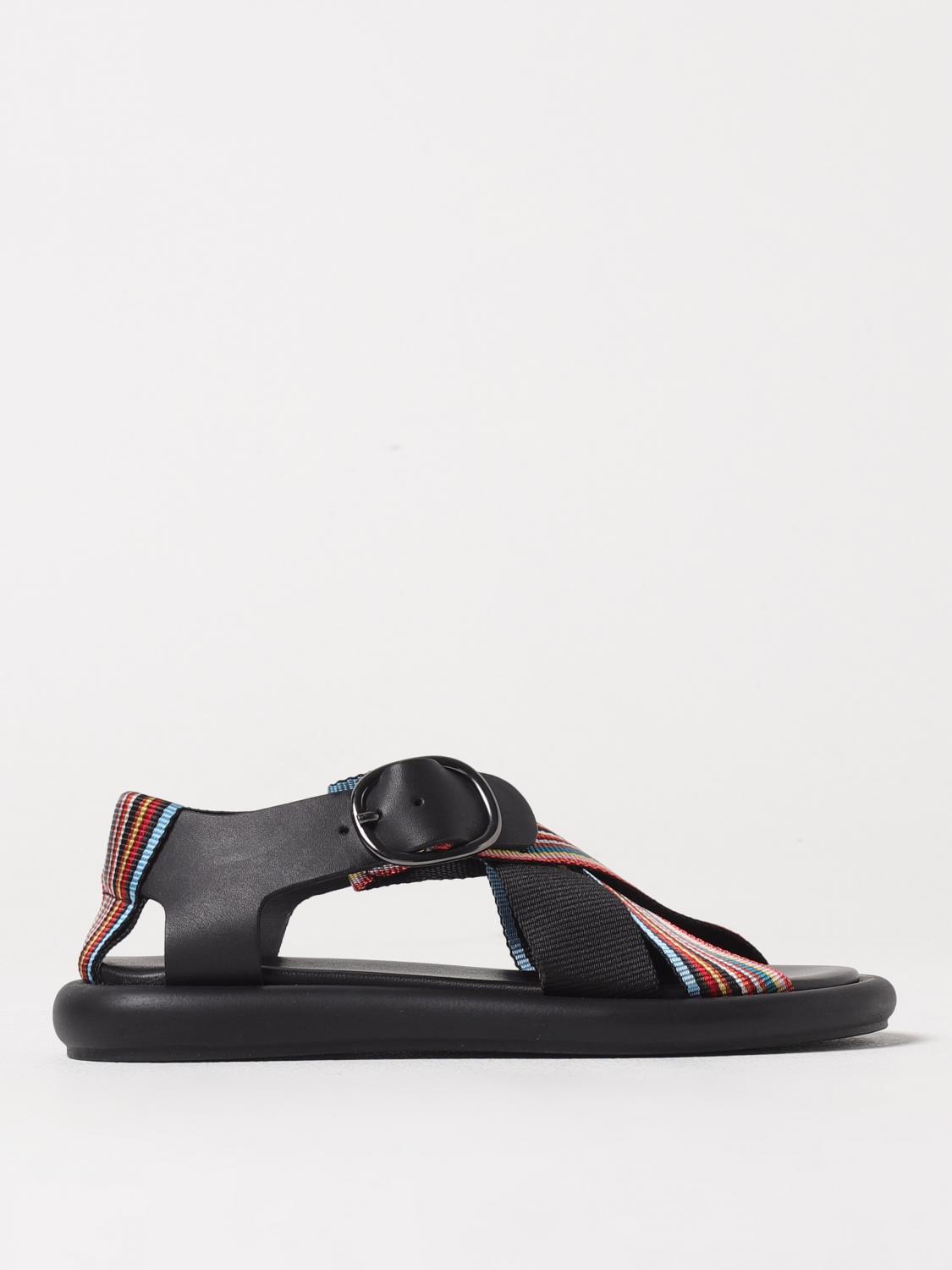 Paul Smith Women's 'signature Stripe' 'citrus' Sandals Black In Black