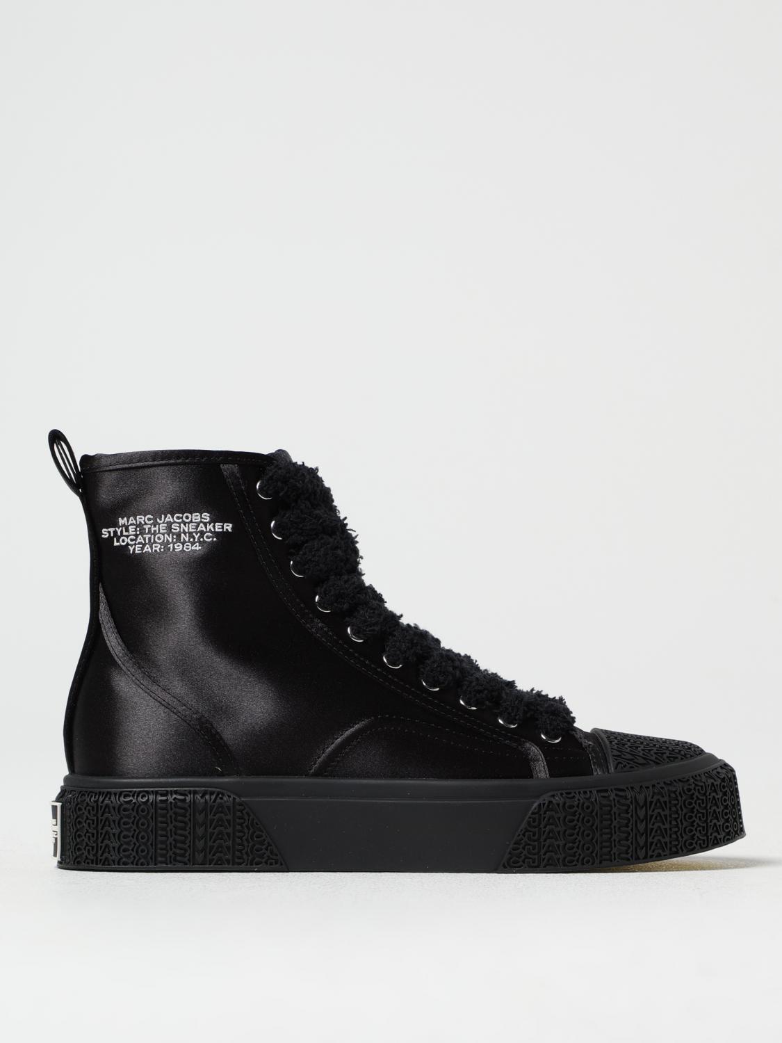 Marc Jacobs The Satin High Top Sneakers In Black