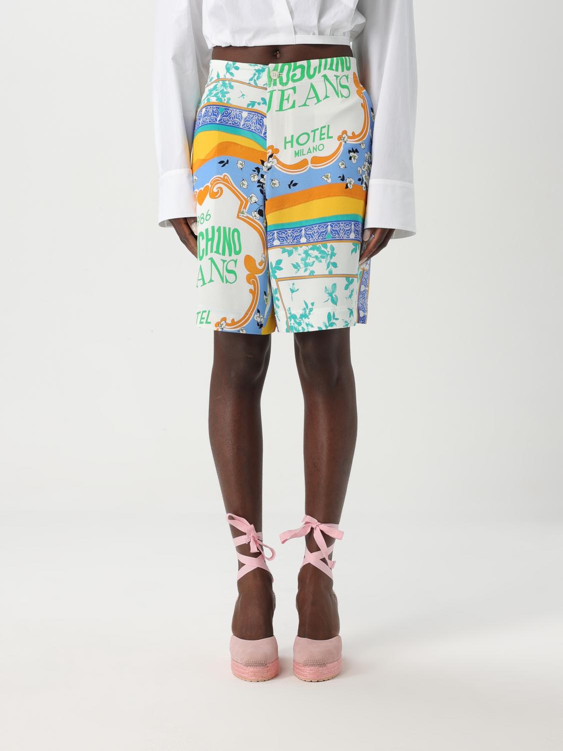 Shop Moschino Jeans Short Woman Color Multicolor