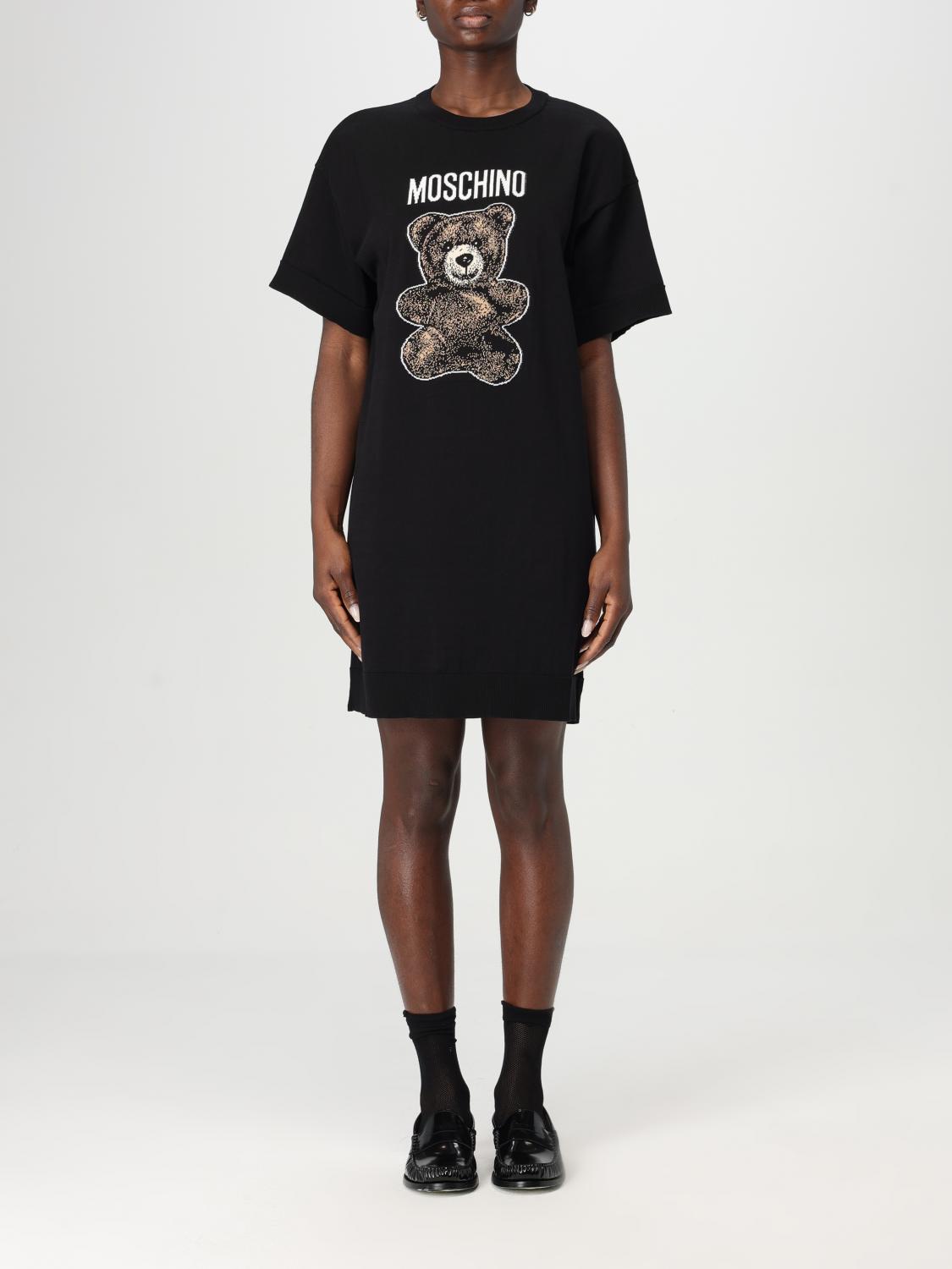 Moschino Graphic Print Crew Neck Short Sleeve T-shirt In Black