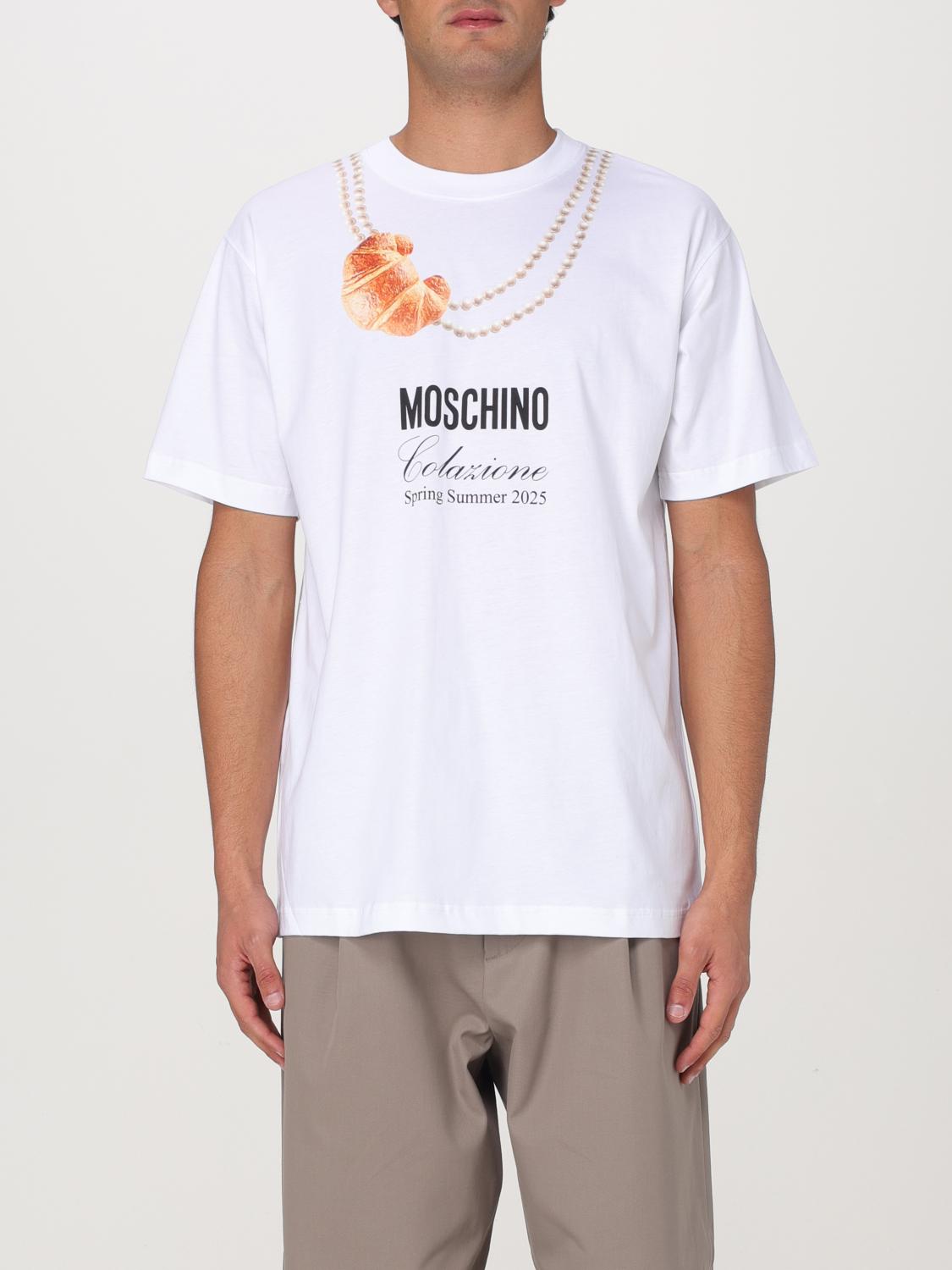 Moschino Crew Neck Graphic Print Short Sleeves T-shirt In White