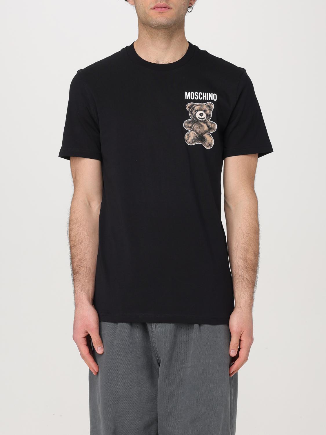 Moschino Black Cotton T-shirt With Bear Print In Black