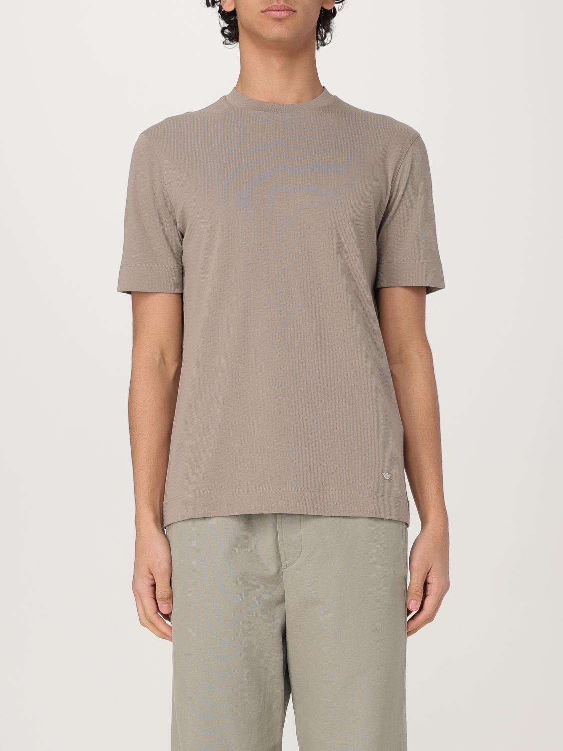 Emporio Armani T-shirt Men Color Beige In Brown
