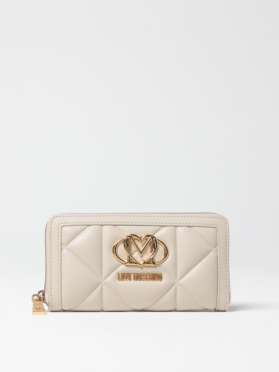 Shop Love Moschino Wallet Woman Color Ivory