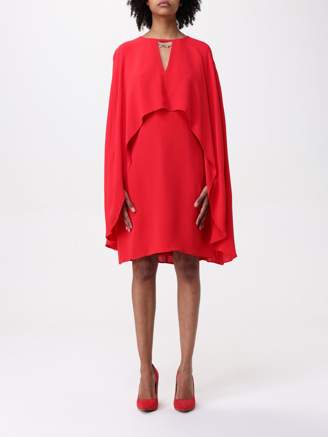 Karl Lagerfeld Cape-design Mini Dress In Red