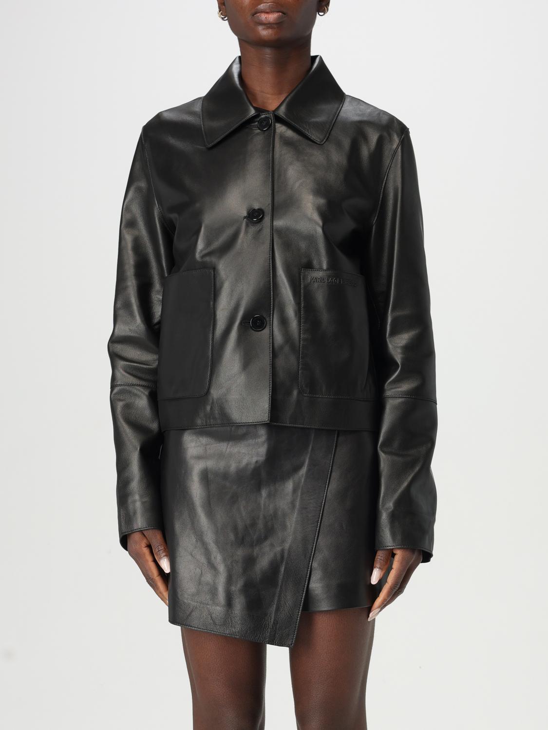 Shop Karl Lagerfeld Jacket Woman Color Black