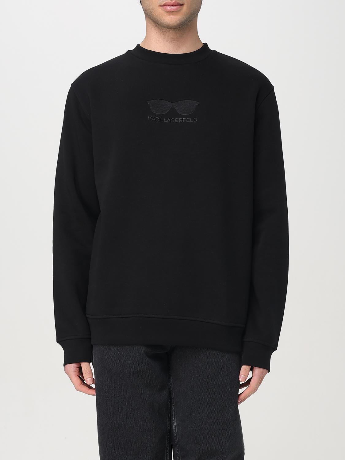 Karl Lagerfeld K Embroidery Rib-trimmed Sweatshirt In Black