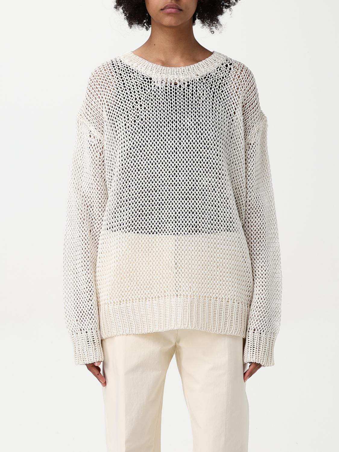 Jil Sander Damen Weiß Sweater Woman Color
