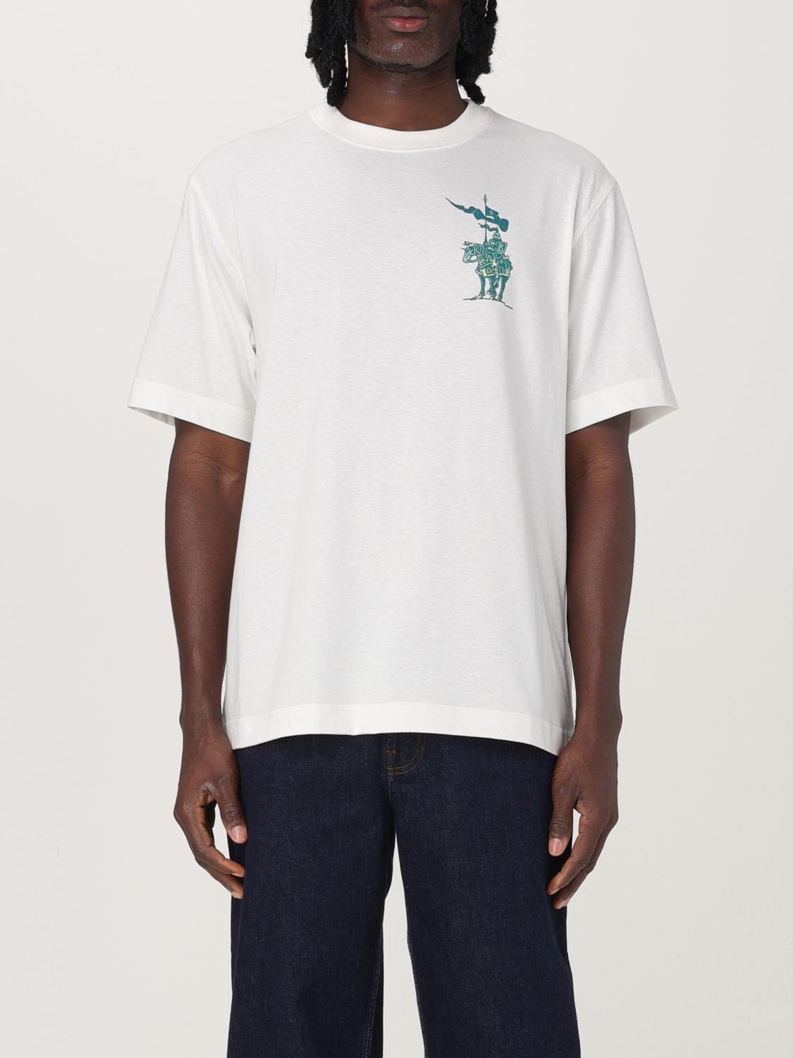 Burberry White T-shirt With Equestrian Knight Logo Print On The Front In Cotton Man In White