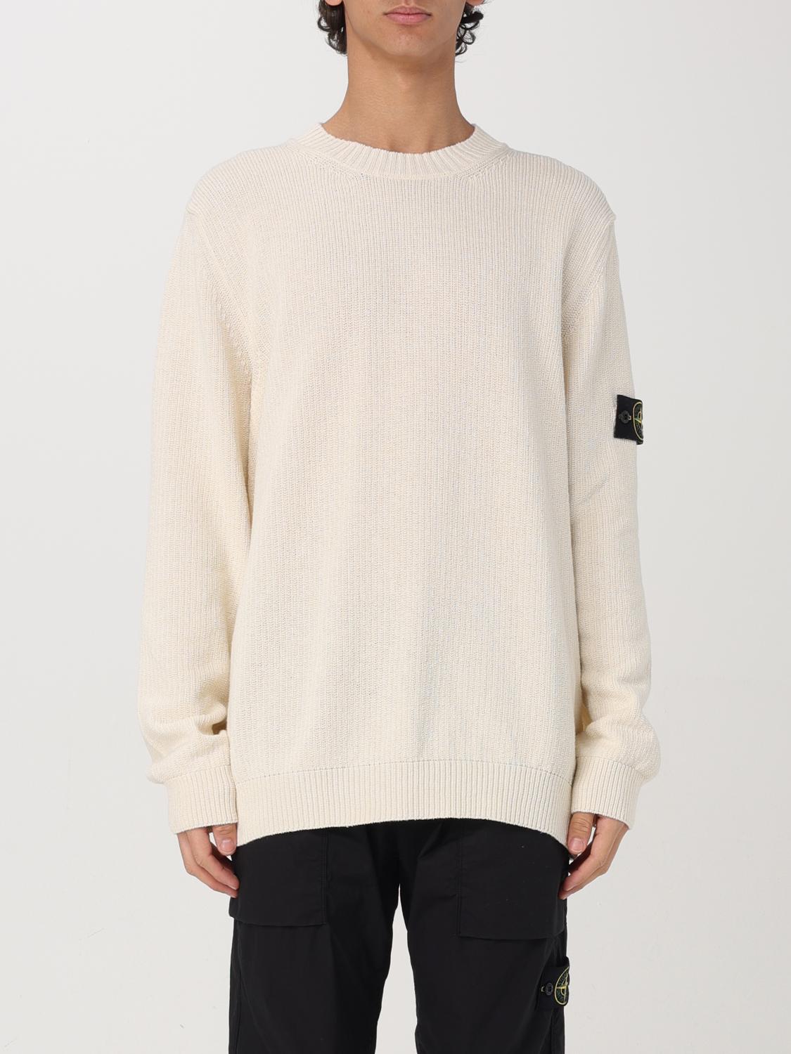 Stone Island 508a3 Maglia In Lana In White