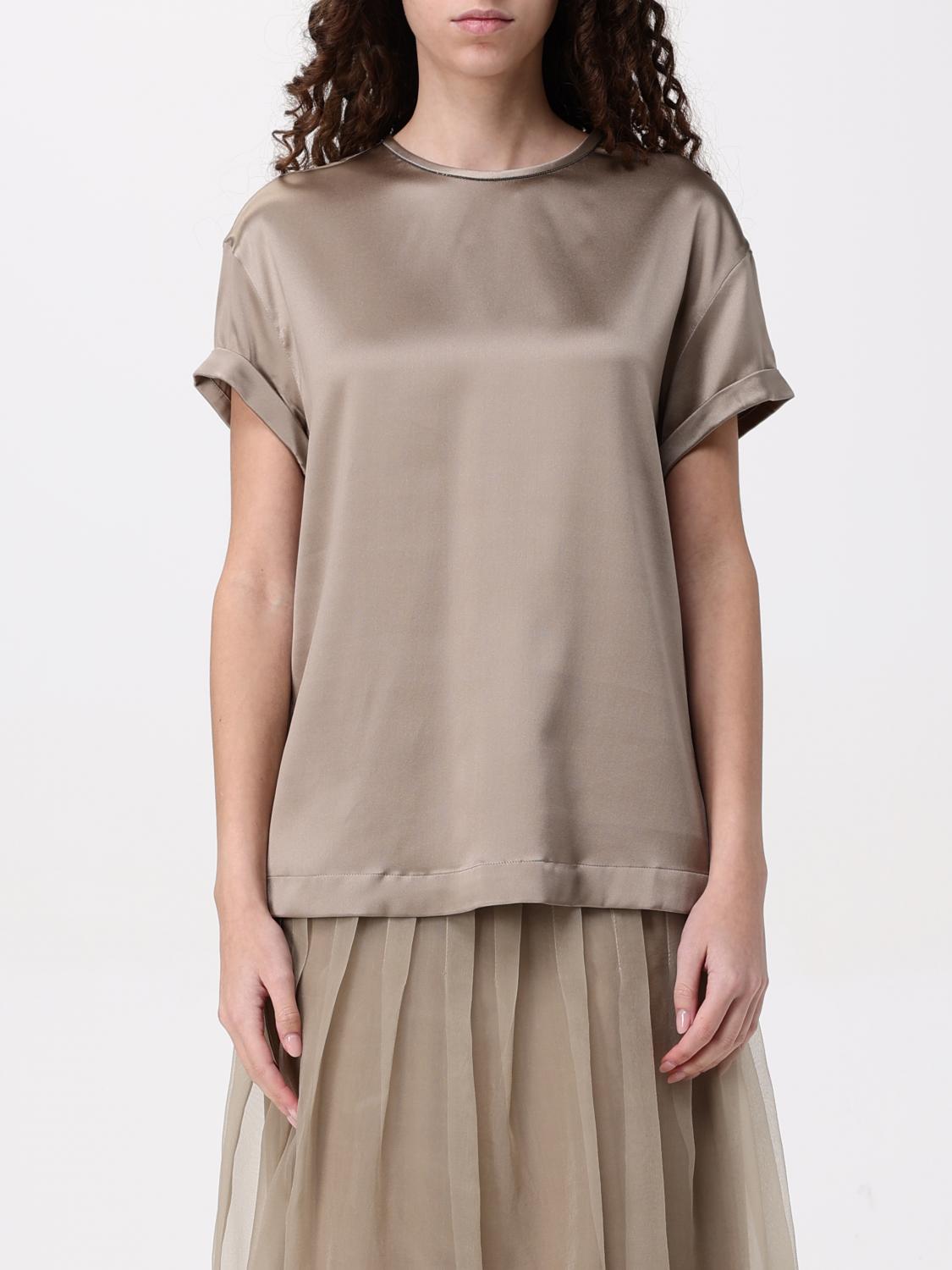 Brunello Cucinelli Top Woman Color Grey In Grey