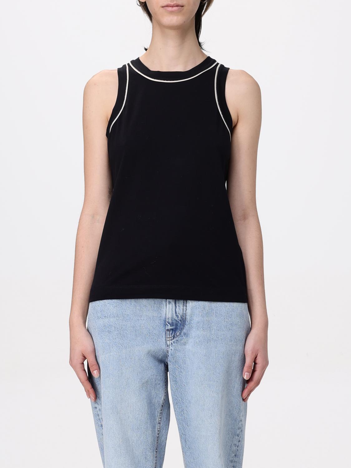 Brunello Cucinelli Monile Sleeveless Crew Neck Tank Top In Black