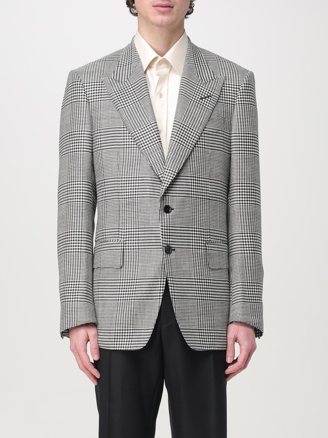 Tom Ford Prince Of Wales-pattern Blazer In Schwarz
